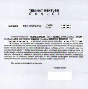 teminat mektubu örneği